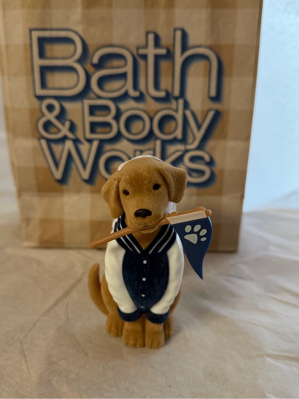 NWT Bath & Body Works Wallflower Plug In Tan Puppy with Navy Sailor Outfit